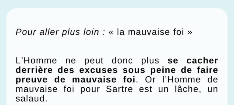 Jean-Paul Sartre et l'homme de mauvaise foi.